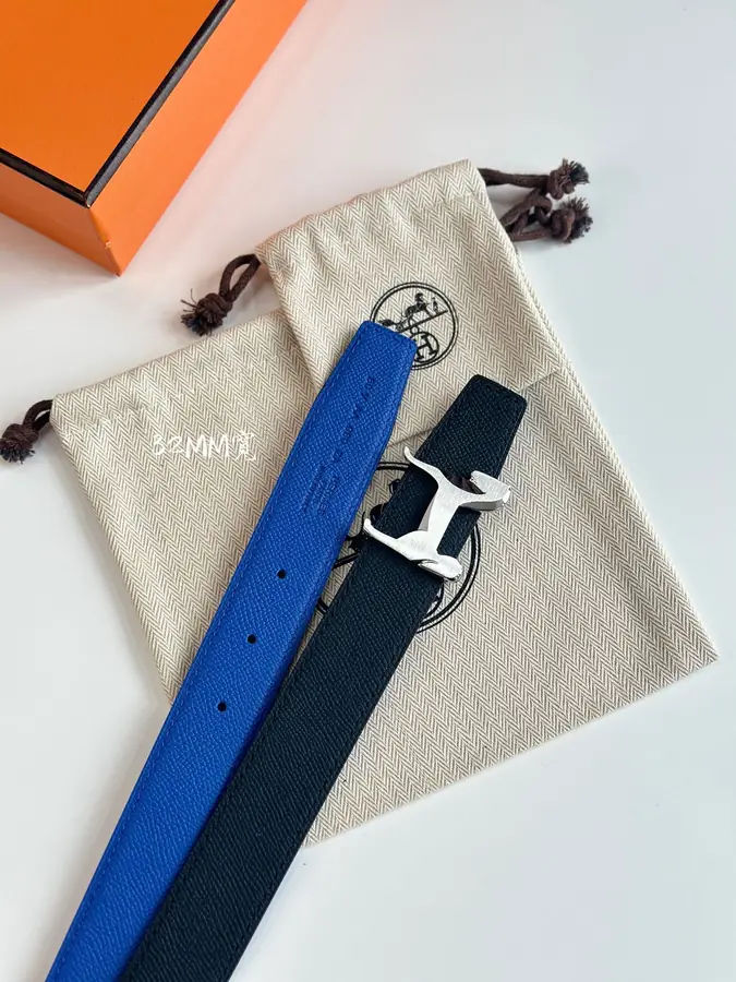 에르메스 푸나체 리버서블 블랙 벨트 32mm