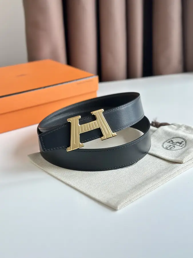 에르메스 H 토고 벨트 블랙 금장 32mm