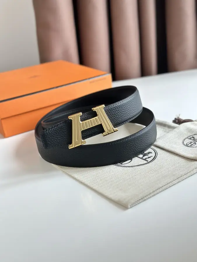 에르메스 H 토고 벨트 블랙 금장 32mm