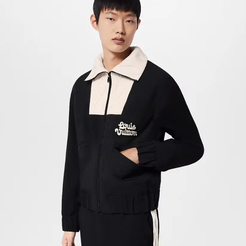루이비통 니티드 칼라 엠브로이더드 테크니컬 블루종 1AFPU6