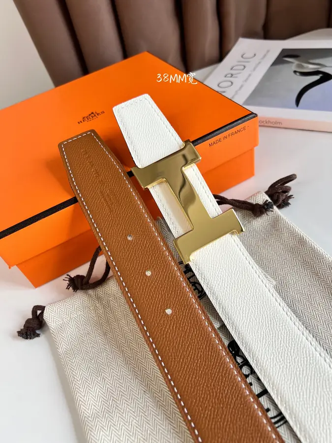 에르메스 콘스탄스 브라운 벨트 골드 32mm