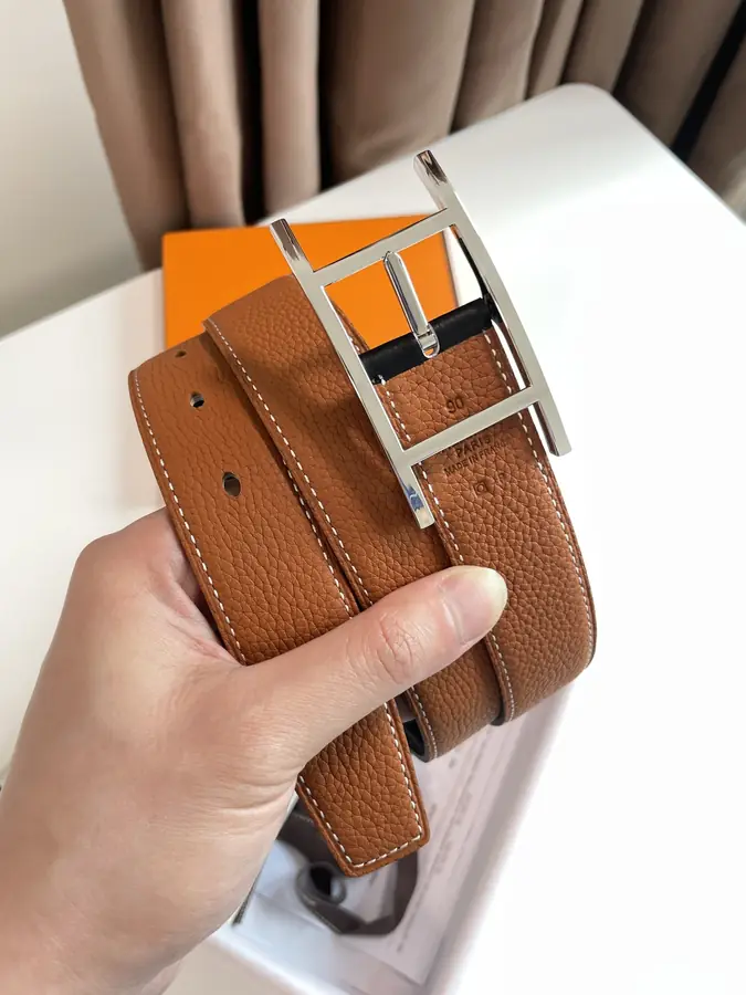 에르메스 쿠엔틴 리버서블 벨트 브라운 32mm