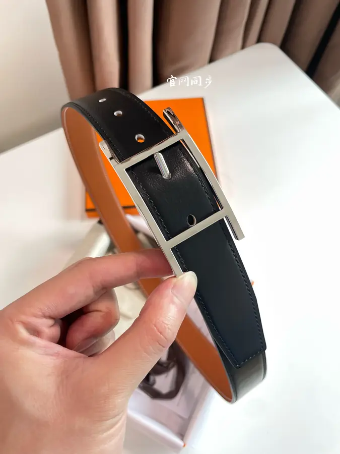 에르메스 쿠엔틴 리버서블 벨트 브라운 32mm