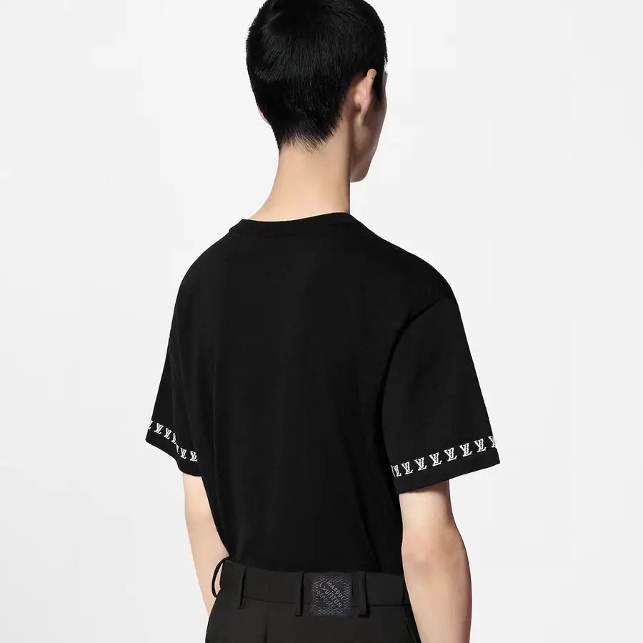 루이비통 쇼트 슬리브 코튼 크루넥 티셔츠 블랙