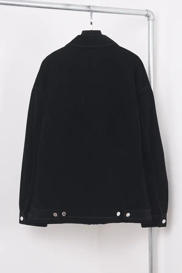 프라다 벨벳 데님 블루종 자켓 블랙