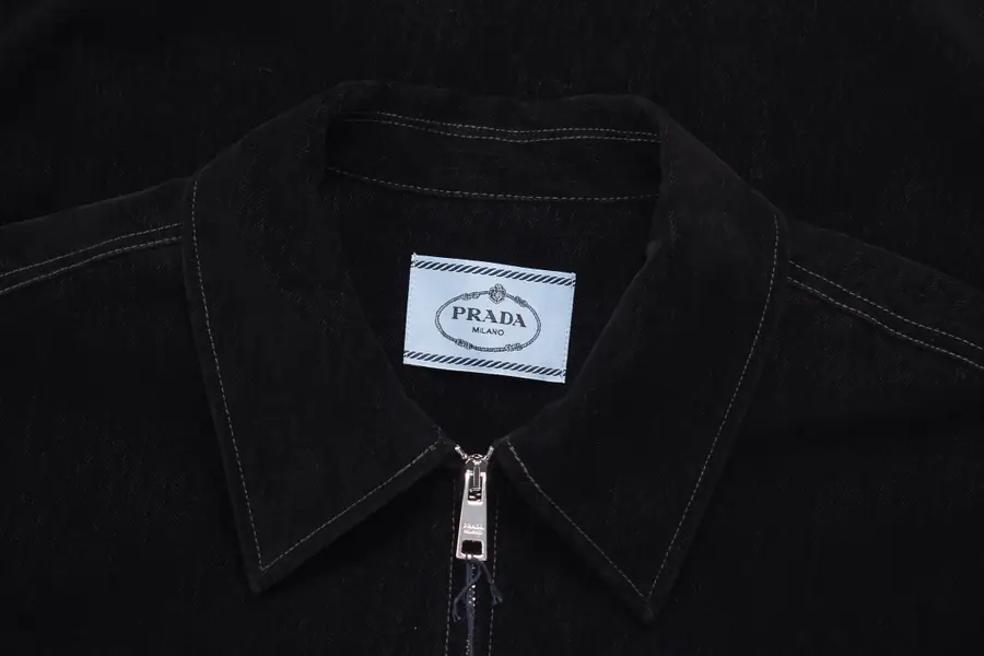 프라다 벨벳 데님 블루종 자켓 블랙