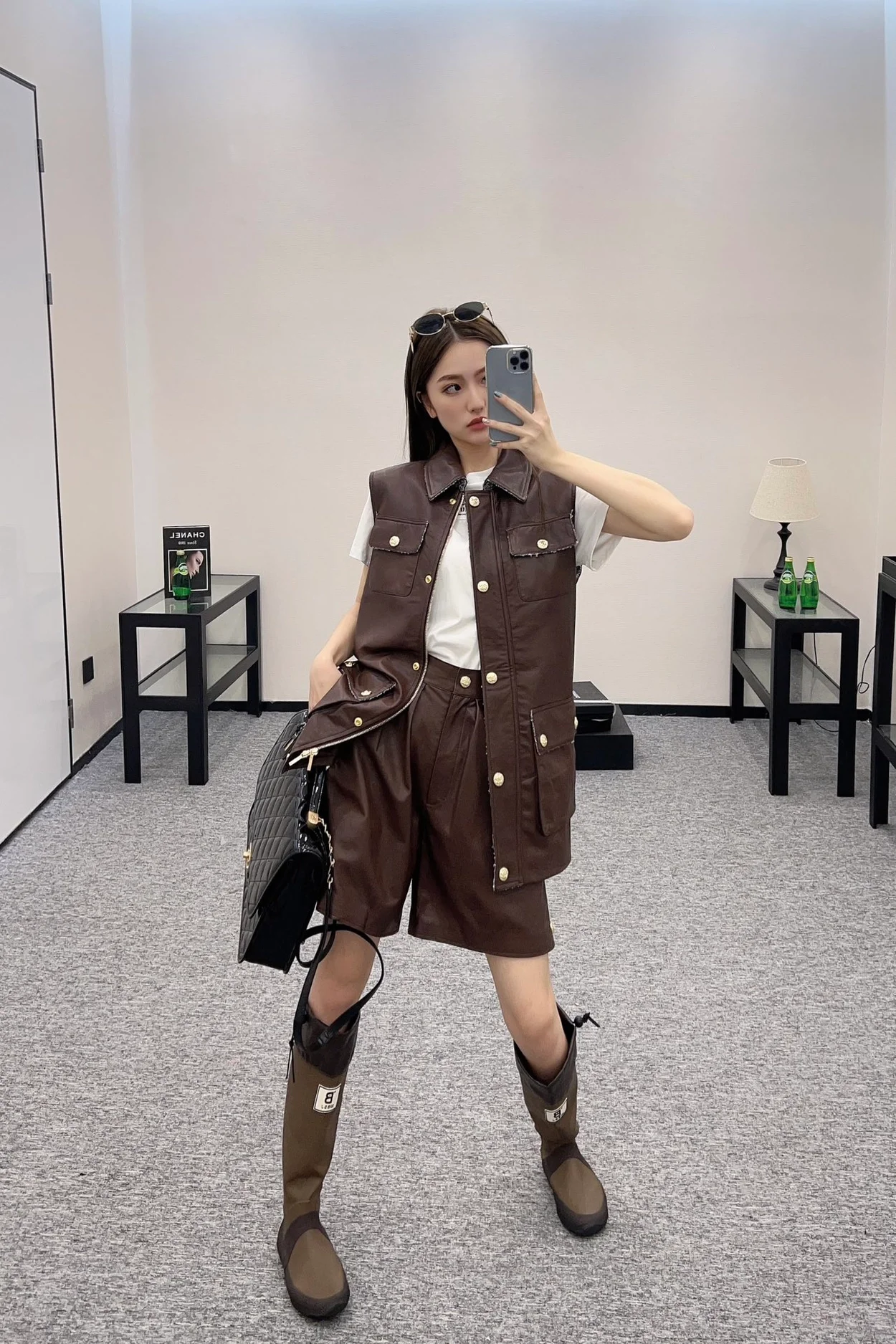 샤넬 카프스킨 버뮤다 팬츠