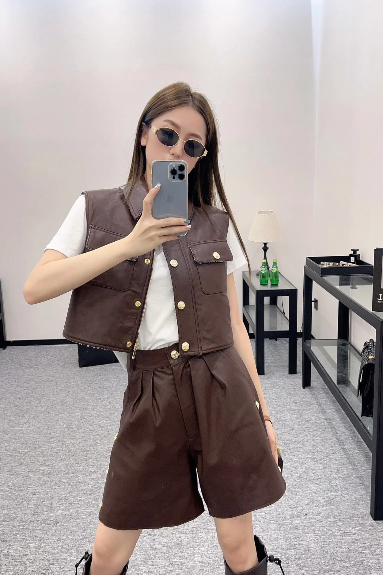 샤넬 카프스킨 버뮤다 팬츠