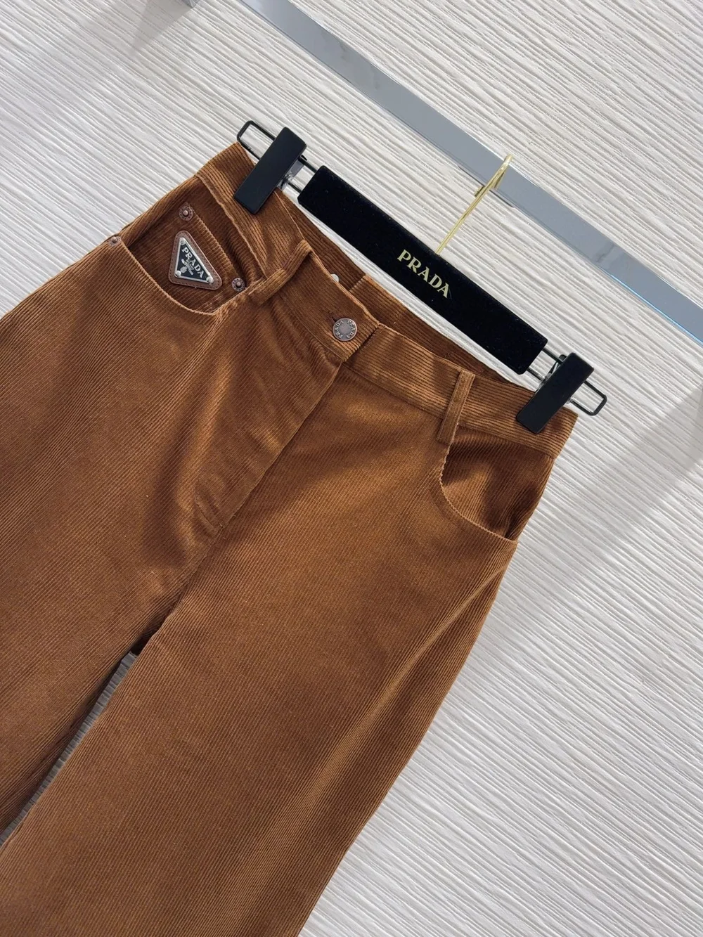 프라다 와이드 레그 코듀로이 팬츠