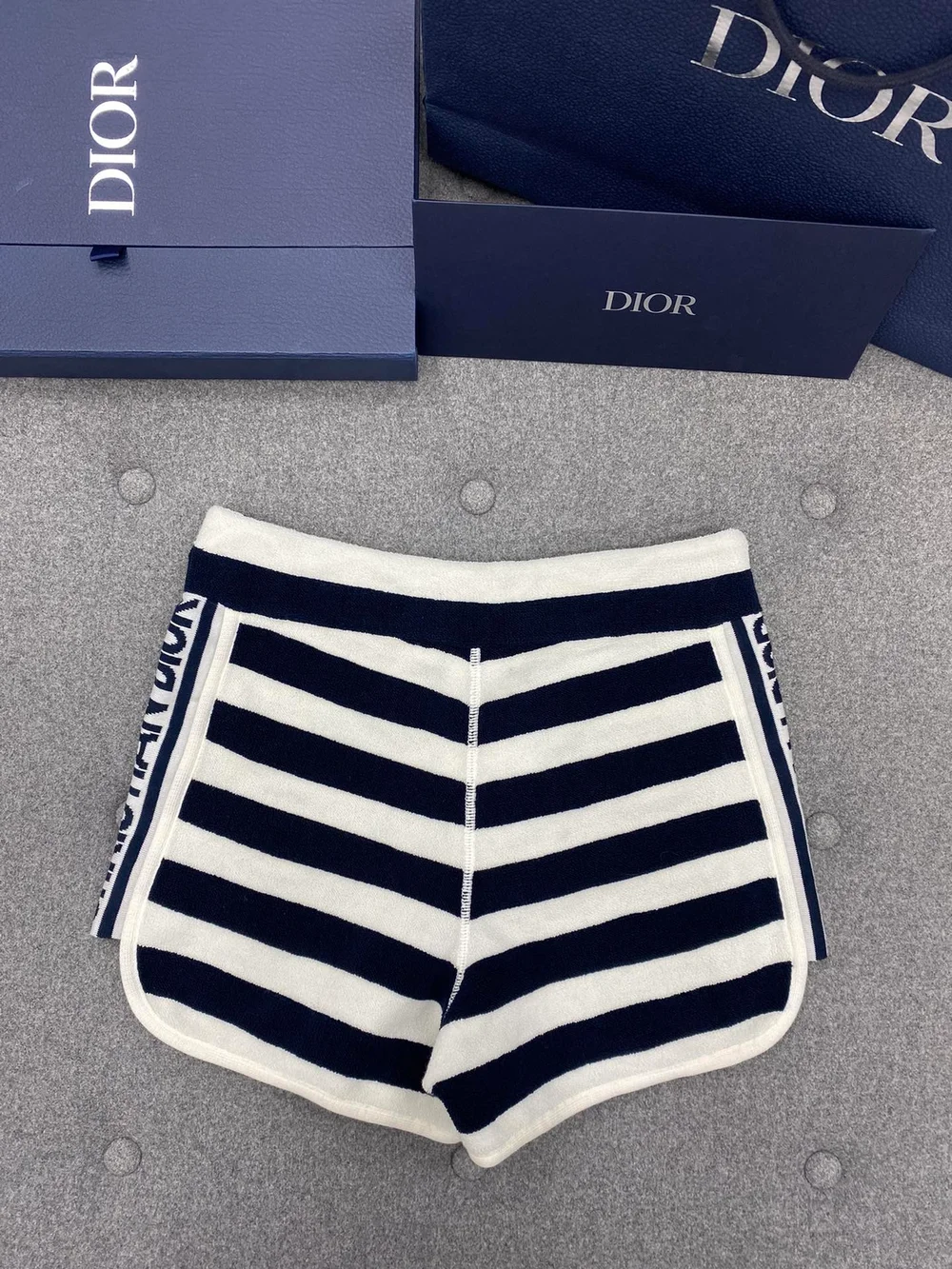 디올 마리니에르 모티브 테리 코튼 쇼츠