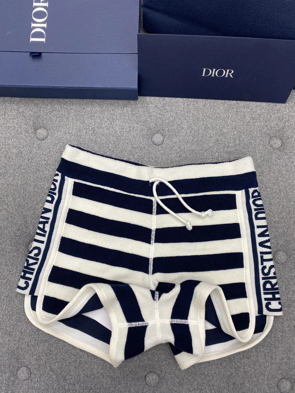 디올 마리니에르 모티브 테리 코튼 쇼츠