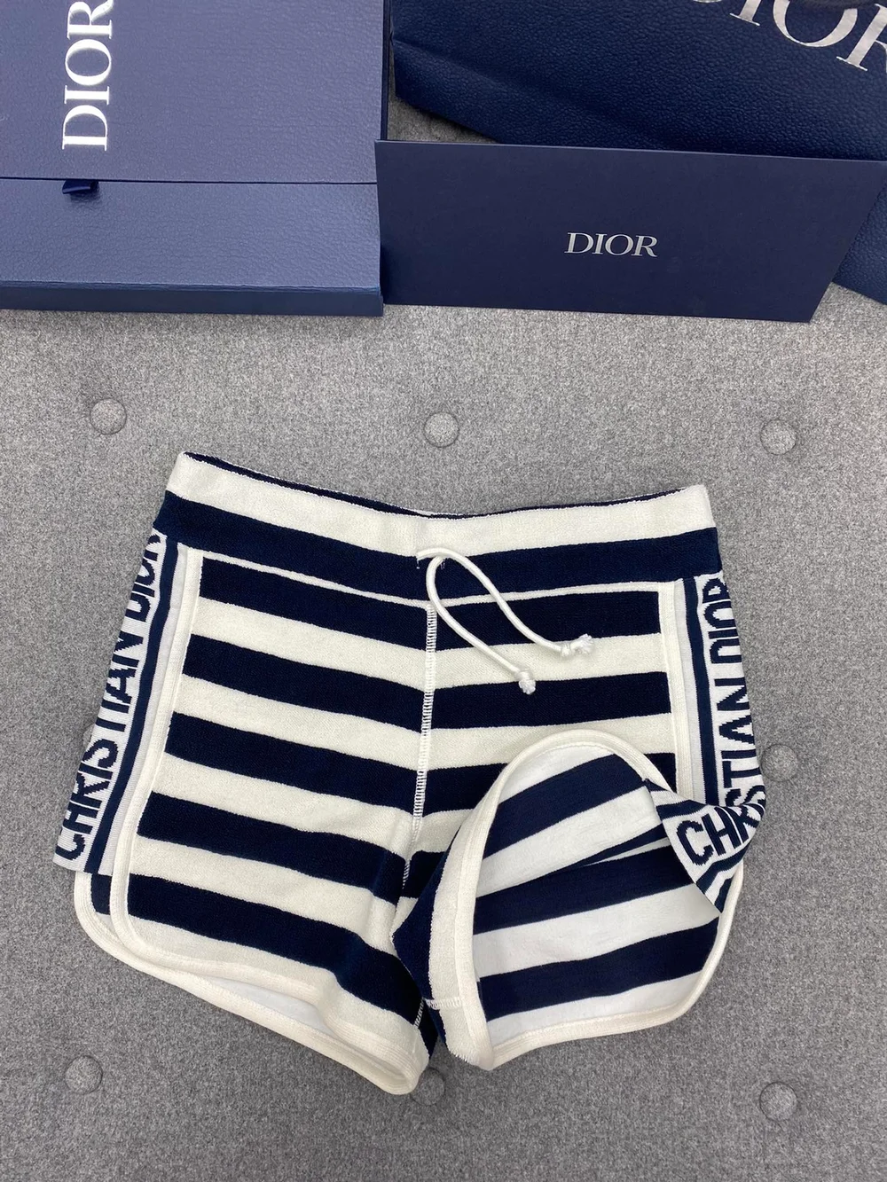 디올 마리니에르 모티브 테리 코튼 쇼츠