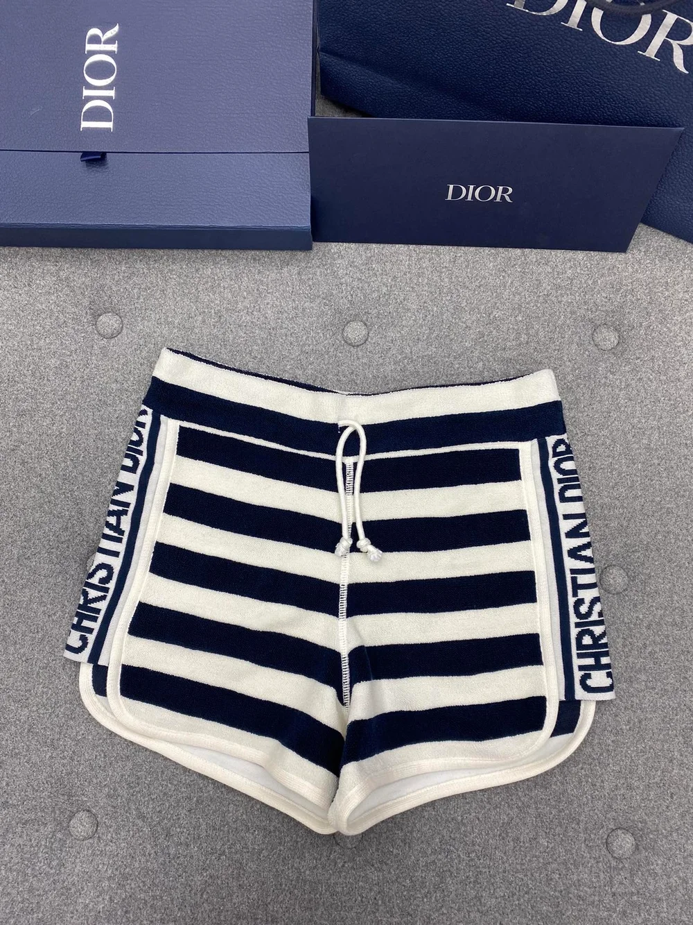 디올 마리니에르 모티브 테리 코튼 쇼츠