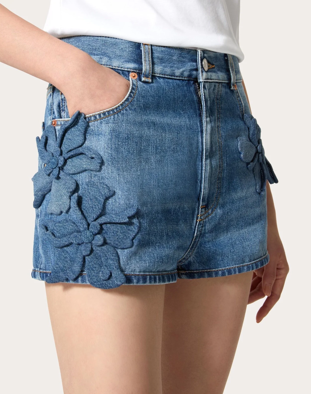 발렌티노 미디엄 블루 데님 쇼츠