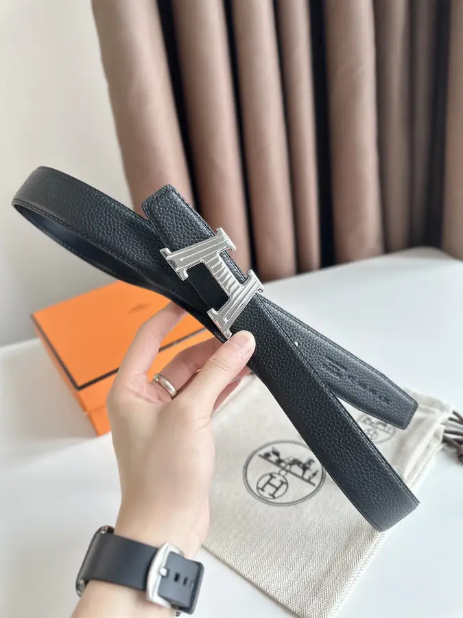 에르메스 H 토고 벨트 블랙 은장 32mm