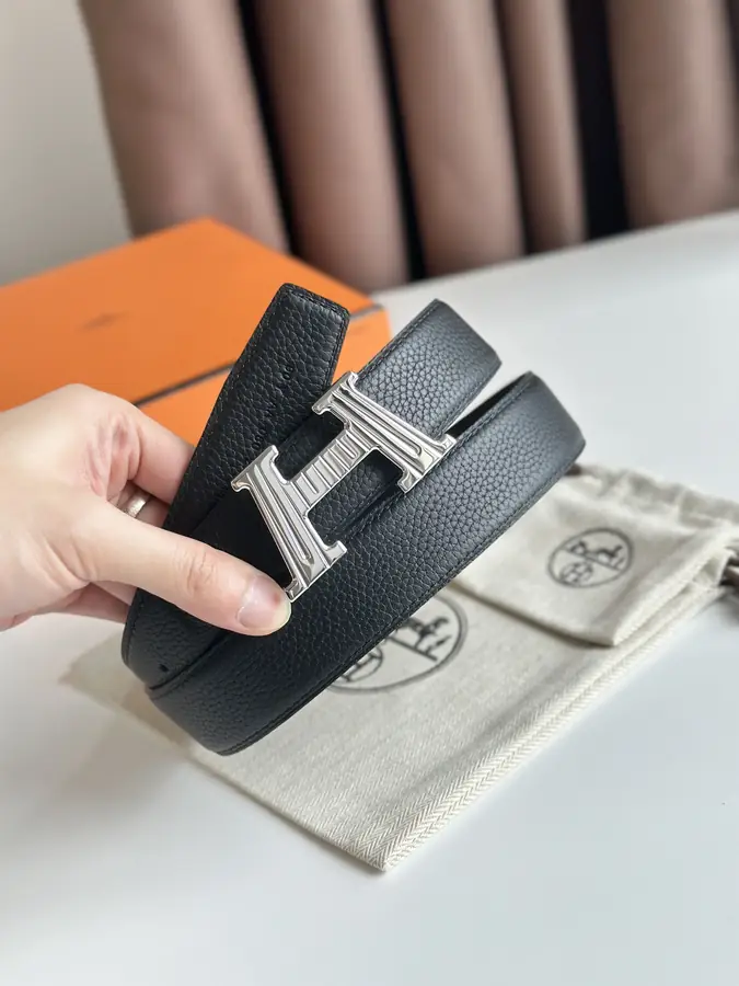 에르메스 H 토고 벨트 블랙 은장 32mm