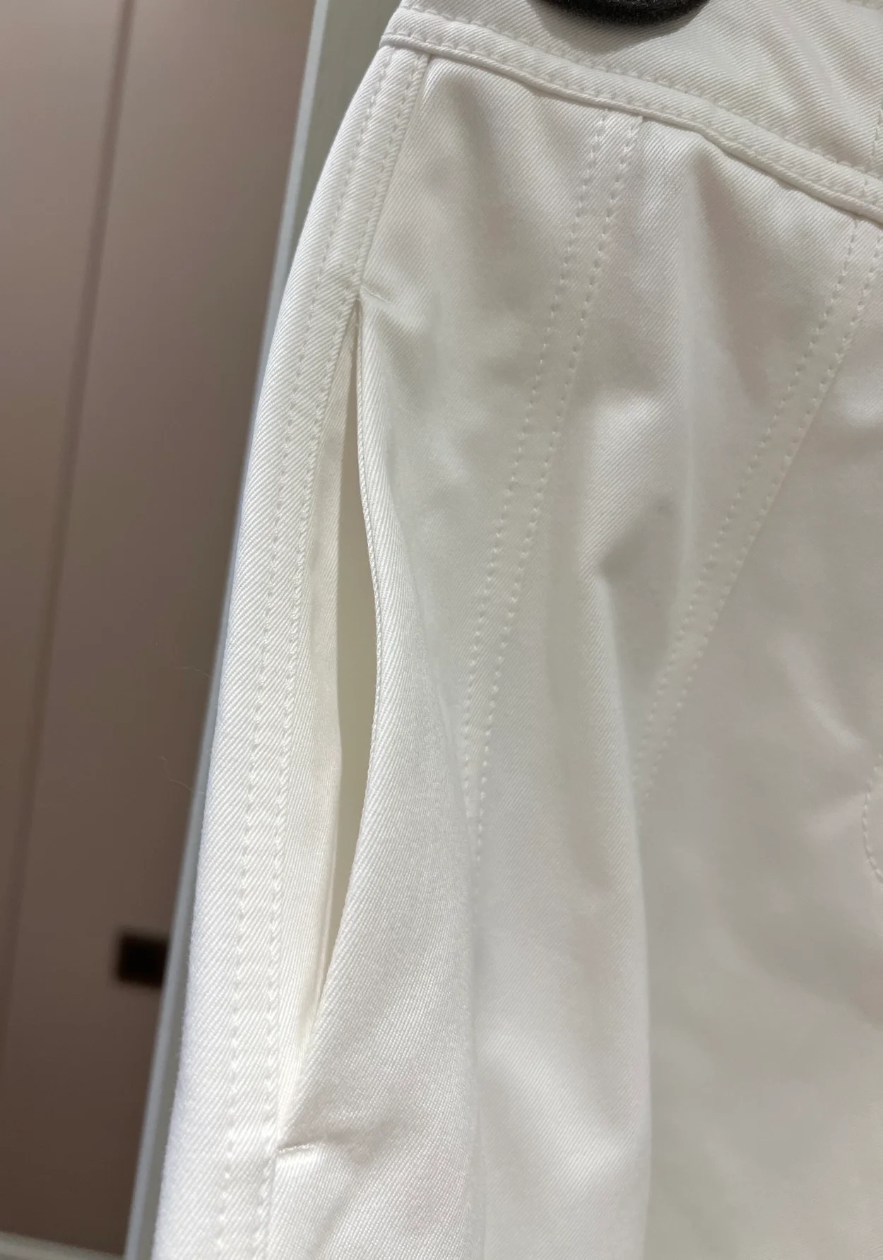 디올 플레어 팬츠 화이트 코튼