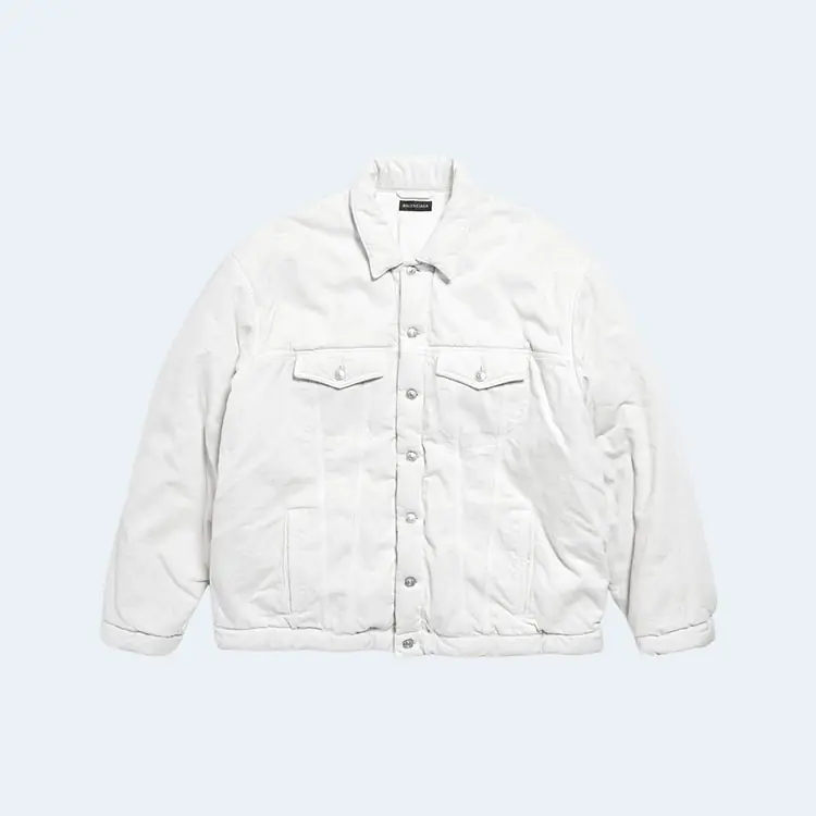 발렌시아가 화이트 데님 패딩 자켓