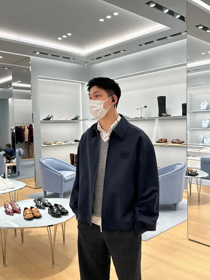 미우미우 모헤어 블루종 재킷
