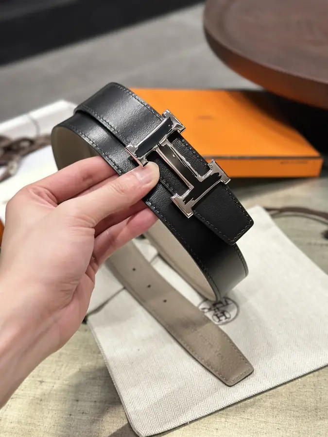 에르메스 브러시 리버서블 벨트 베이지 32mm