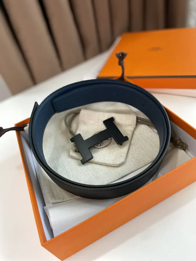 에르메스 콘스탄스 리버서블 블루 벨트 38mm