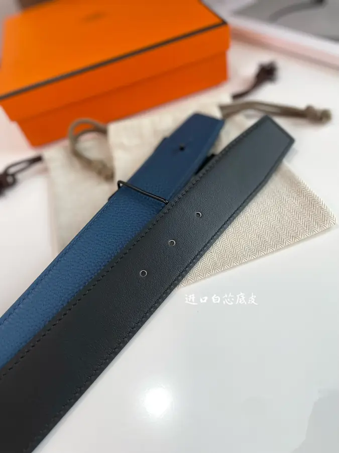 에르메스 콘스탄스 리버서블 블루 벨트 38mm