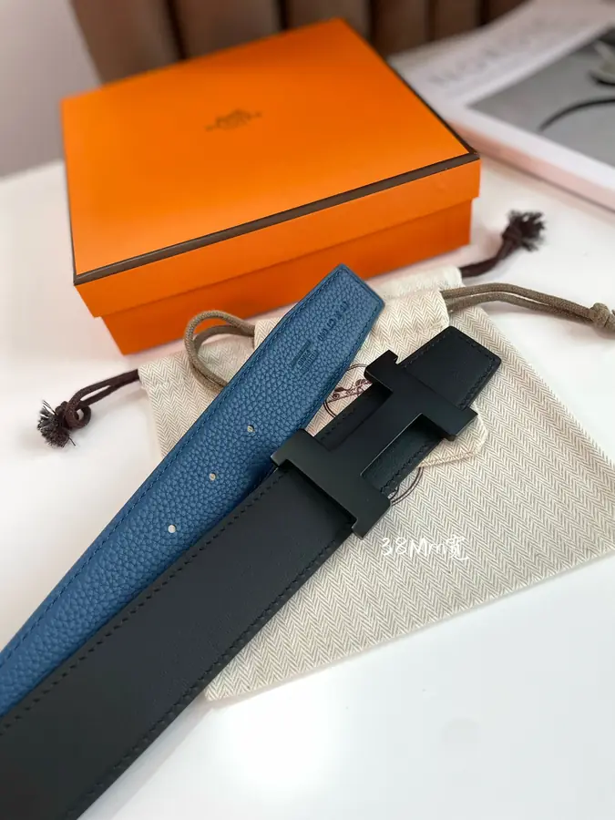 에르메스 콘스탄스 리버서블 블루 벨트 38mm