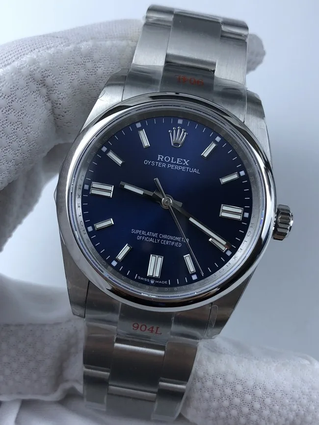 롤렉스 오이스터 퍼페츄얼 36mm 브라이트 블루 상세 이미지 2