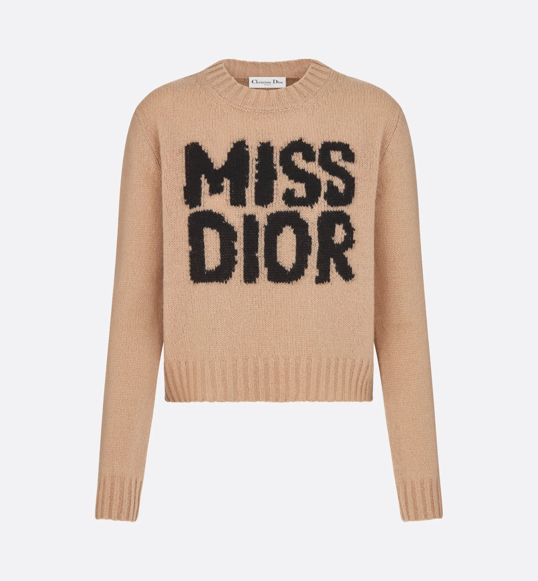 디올 블랙 Miss Dior Graffiti 모티브 페일 핑크 캐시미어 실크 니트 상세 이미지 2