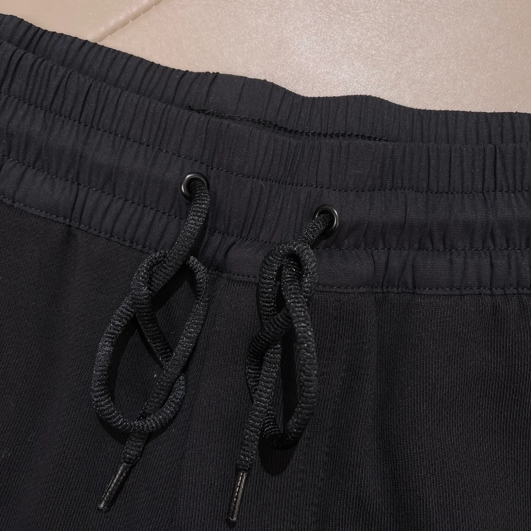 Y-3 프렌치 코튼 테리 드로스트링 쇼츠 블랙