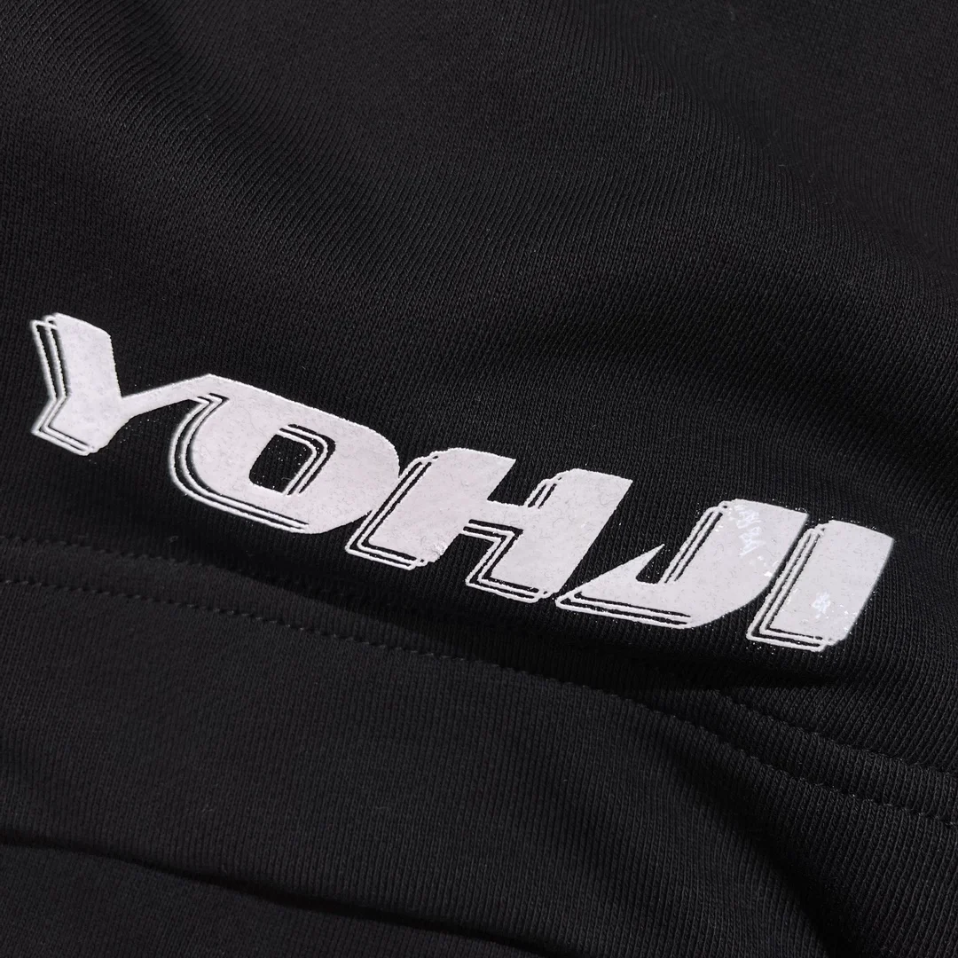 Y-3 프렌치 코튼 테리 드로스트링 쇼츠 블랙