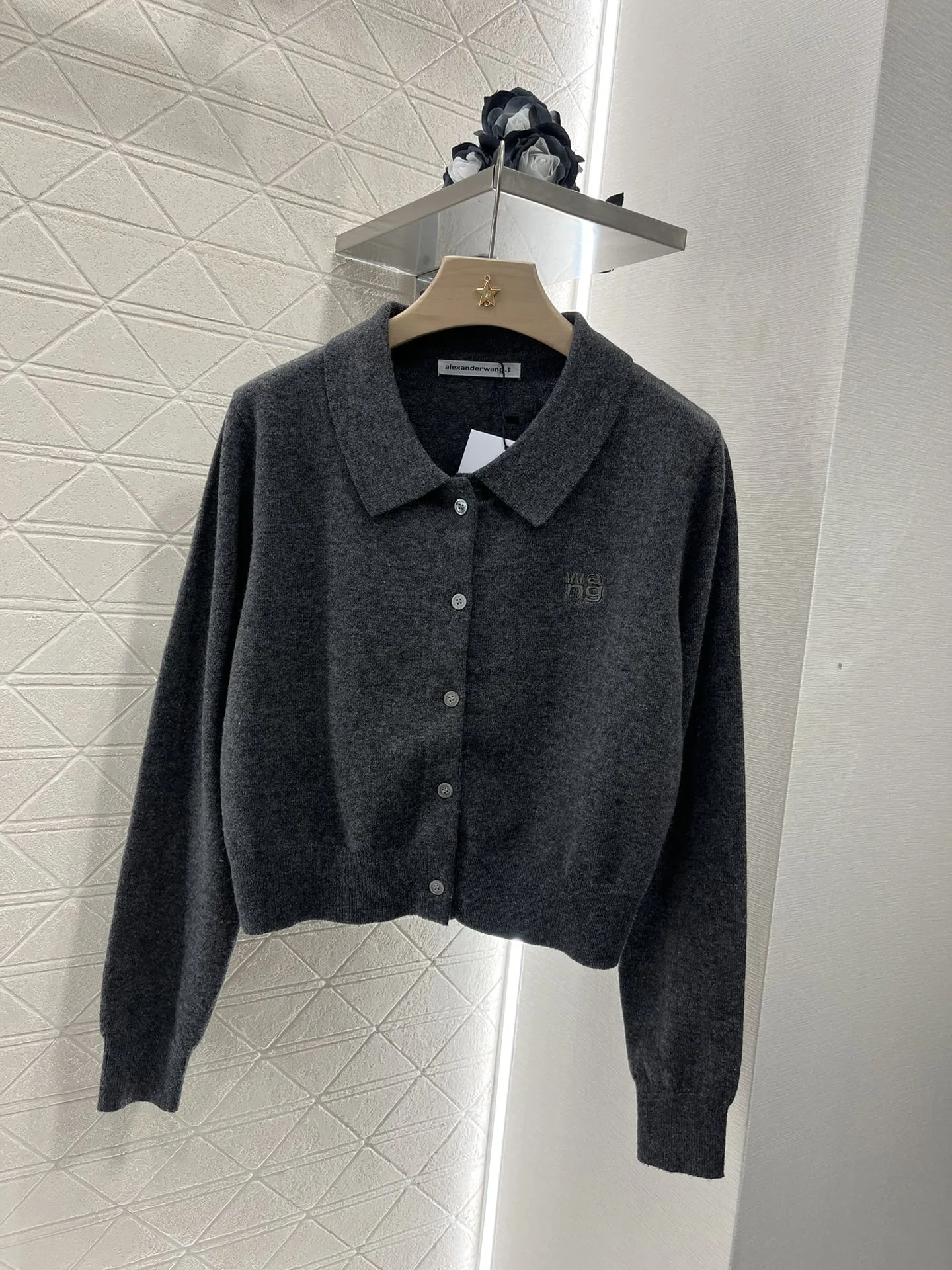 알렉산더왕 크롭 니트 가디건 그레이 상세 이미지 2