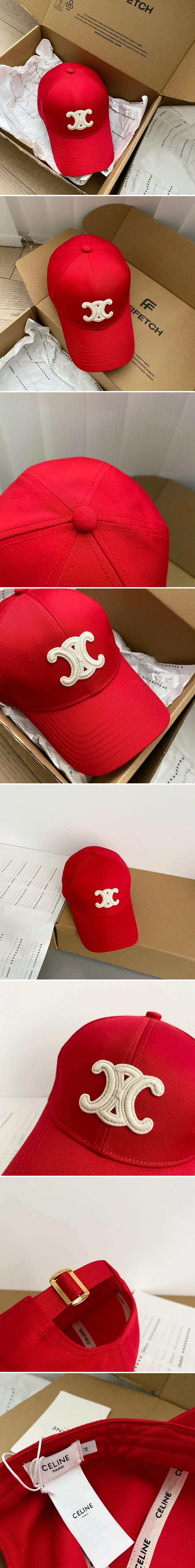 셀린느 캡 모자 레드