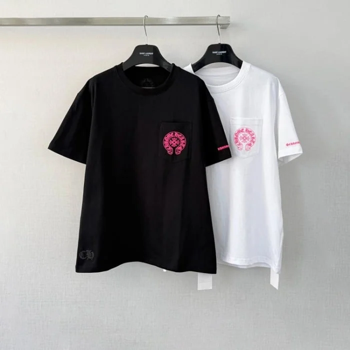 크롬하츠 분홍색 말굽 포켓 반팔 티셔츠 (2color)