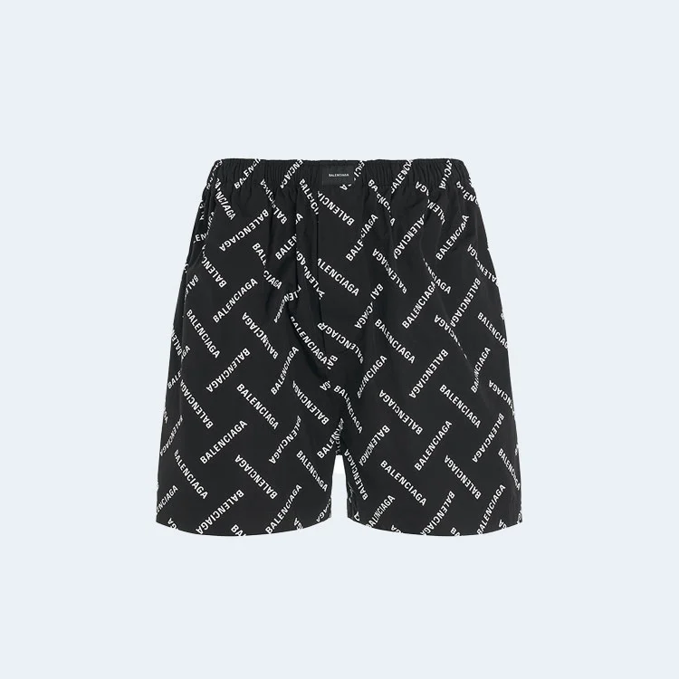 발렌시아가 올 오버 로고 파자마 쇼츠