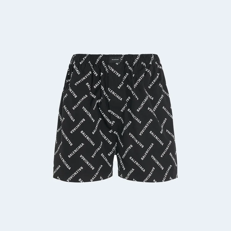 발렌시아가 올 오버 로고 파자마 쇼츠