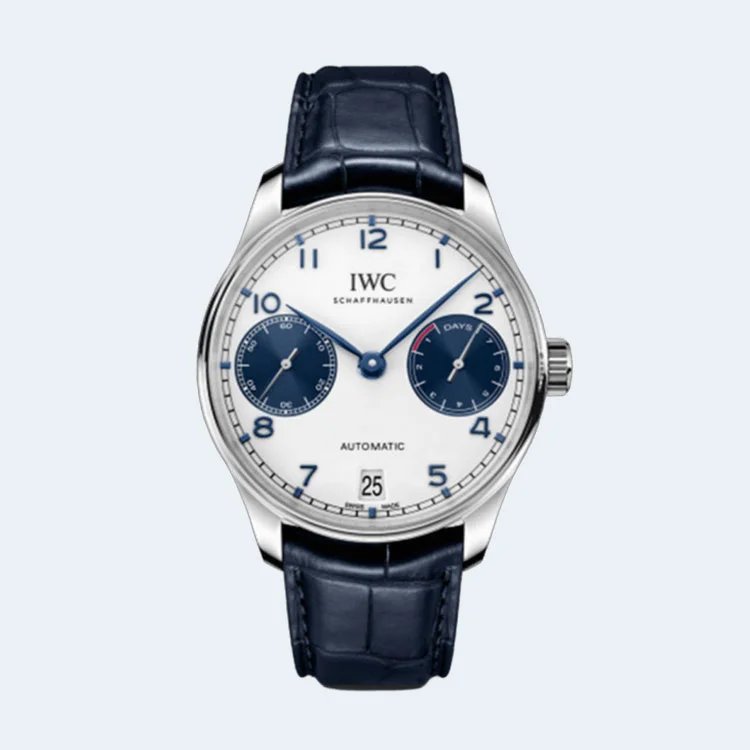 IWC 포르투기저 오토매틱 워치 흰판 청 상세 이미지 4