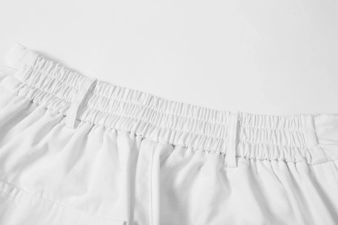 메종 마르지엘라 홀 워싱 포켓 쇼츠 화이트
