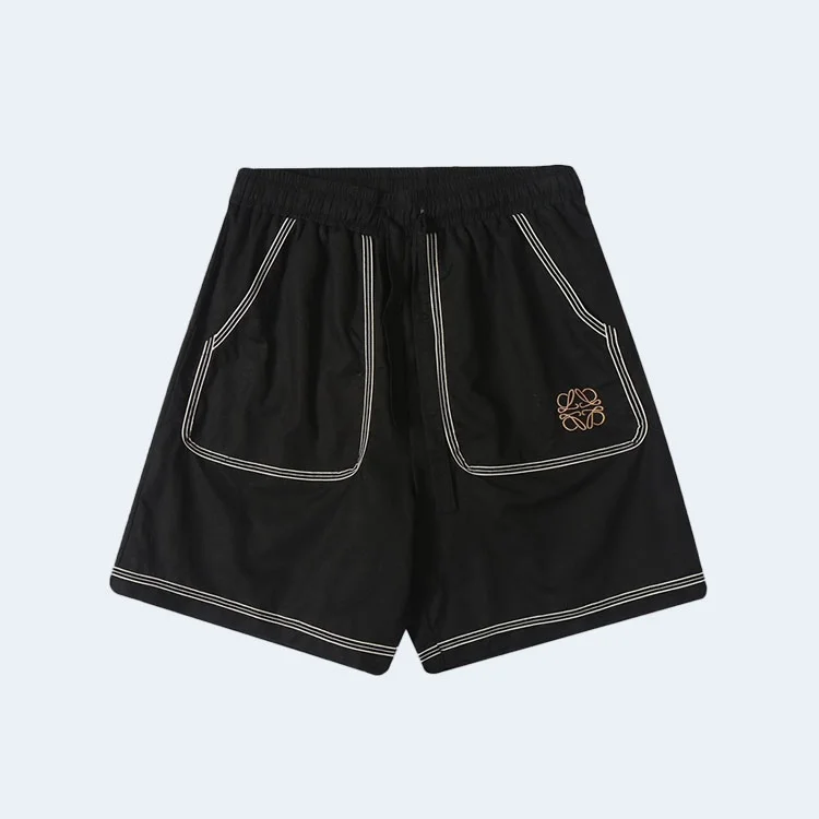로에베 웨빙 스티치 린넨 쇼츠 블랙