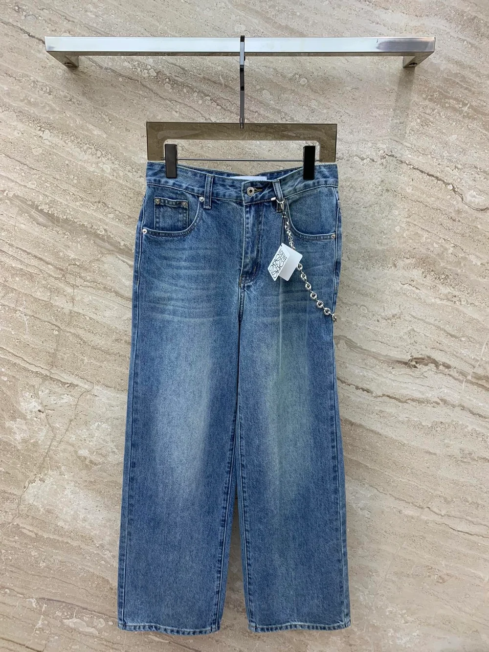 로에베 데님 체인 진