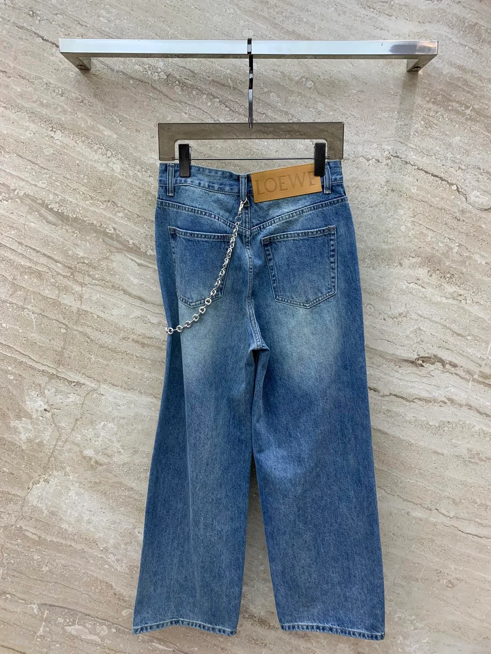 로에베 데님 체인 진