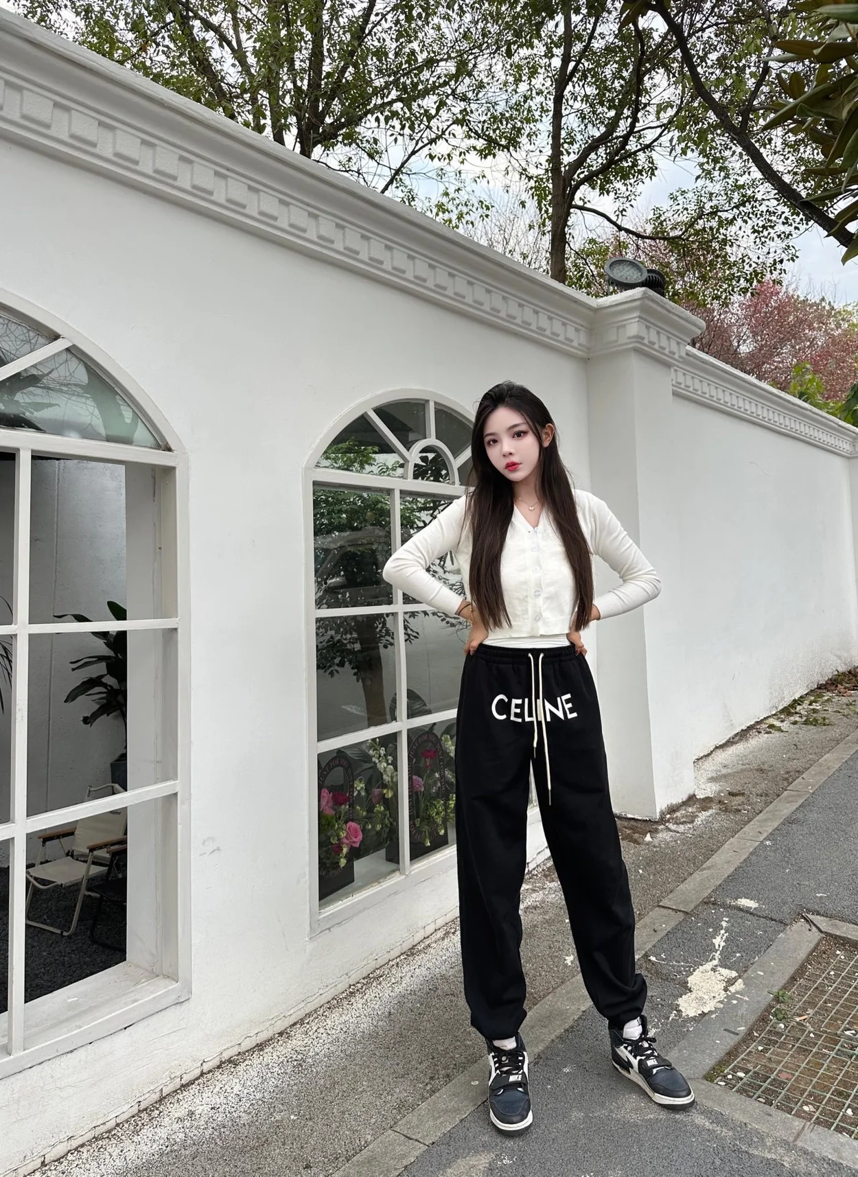 셀린느 트랙 코튼 플리스 팬츠