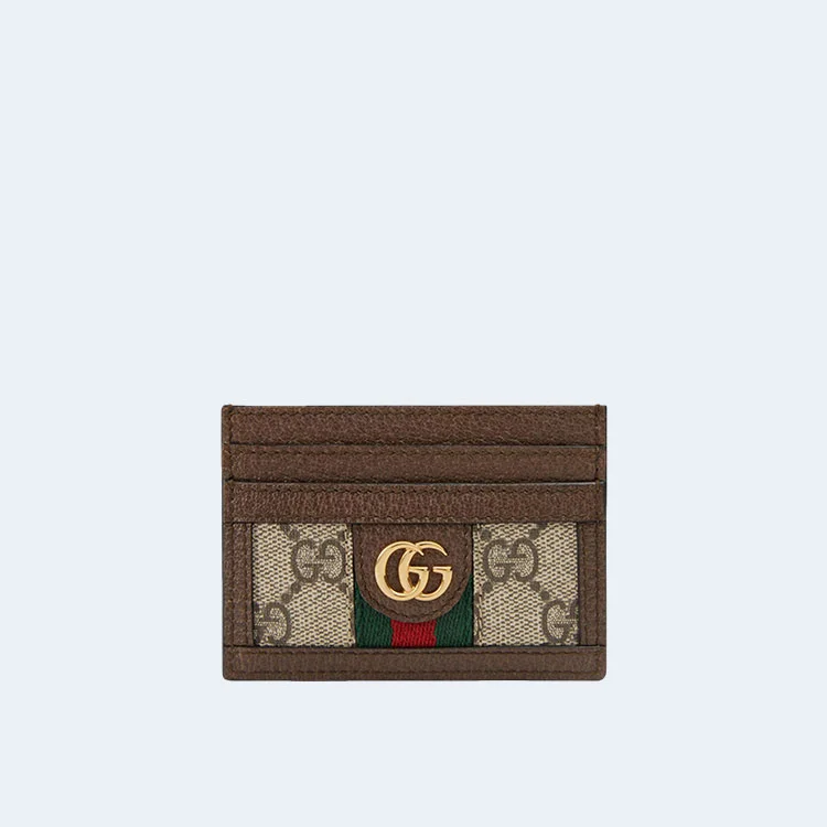 구찌 오피디아 GG 수프림 카드 지갑 베이지