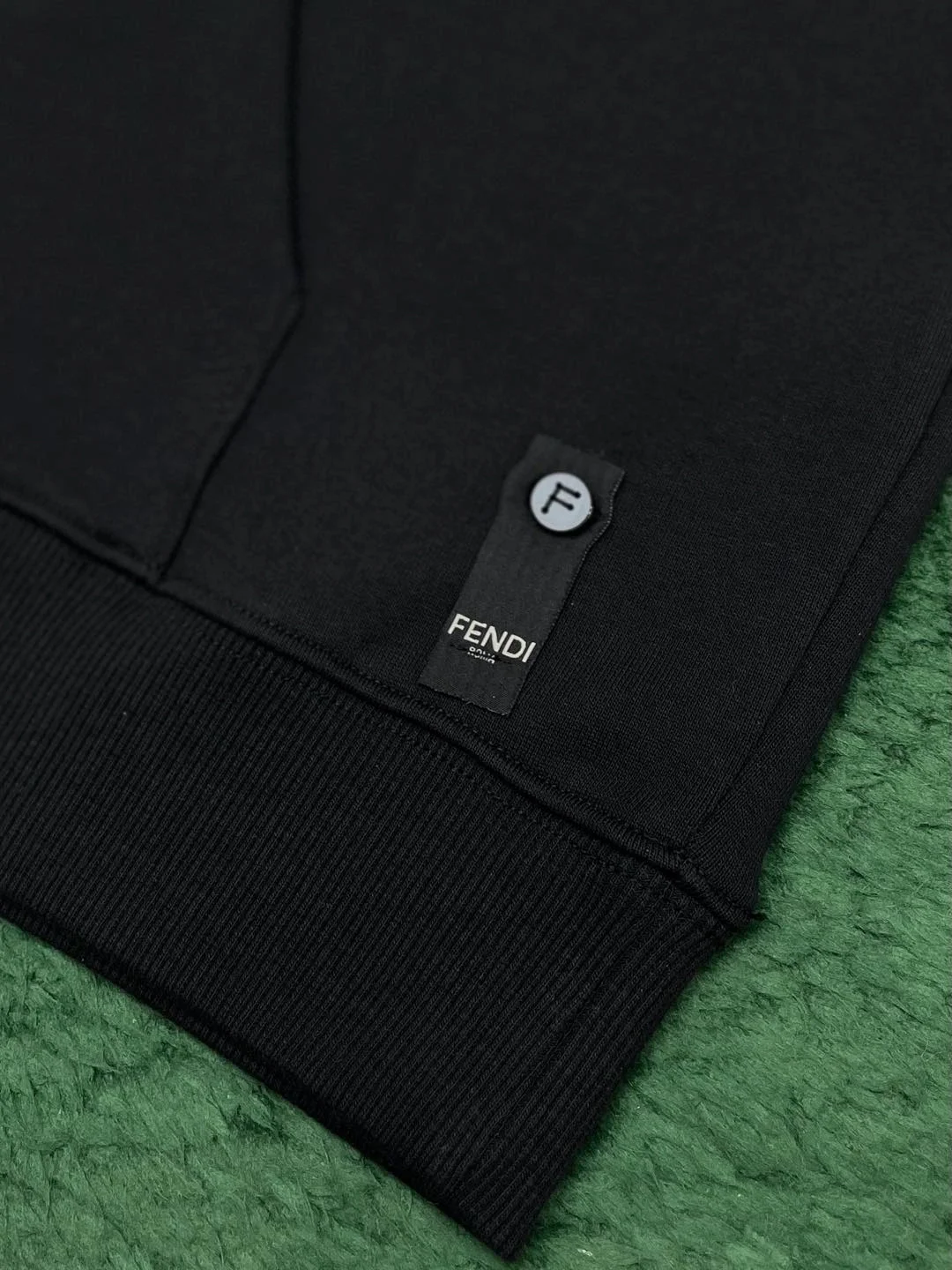 펜디 블랙 코튼 후드 스웨트셔츠