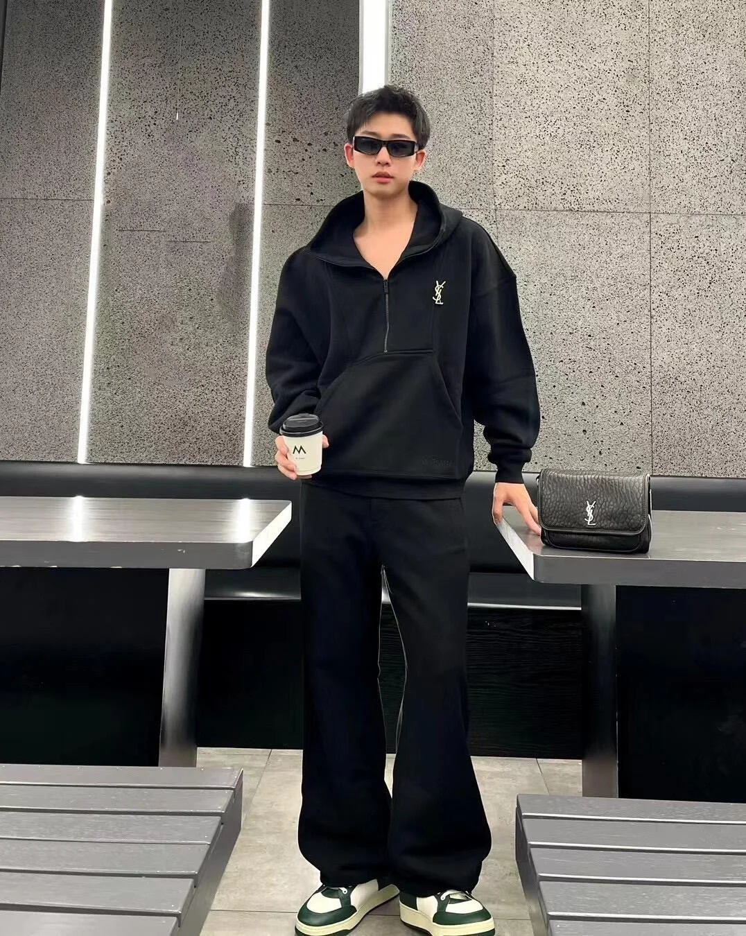 생로랑 후드 스웨트셔츠