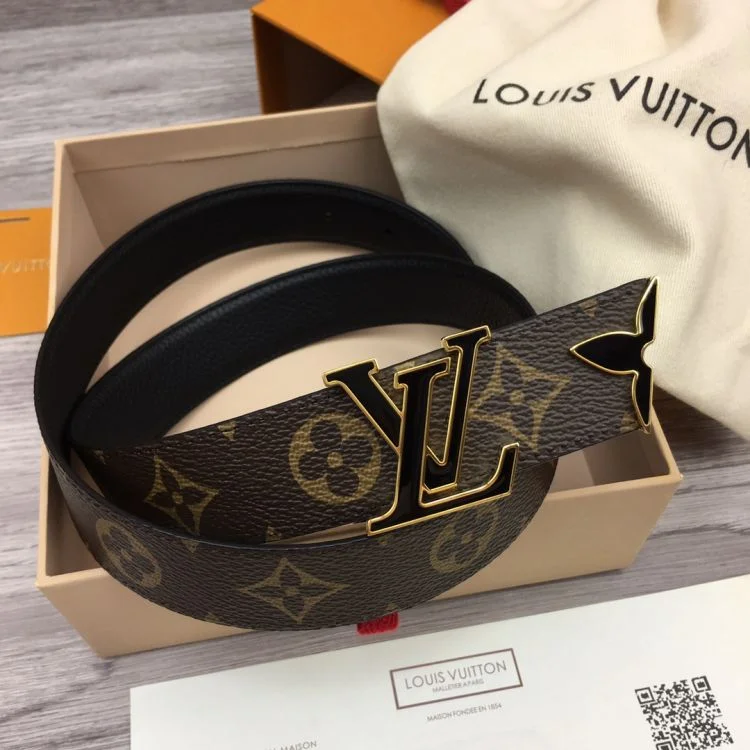 루이비통 LV 버클 모노그램 양면 벨트