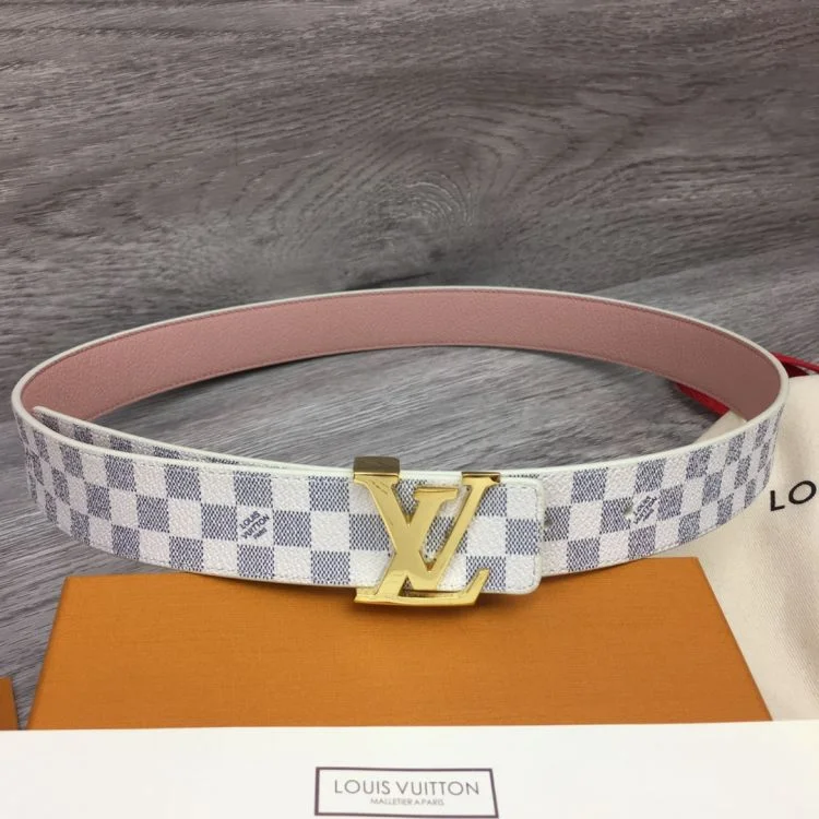 루이비통 LV 버클 아주르 다미에 골드 벨트
