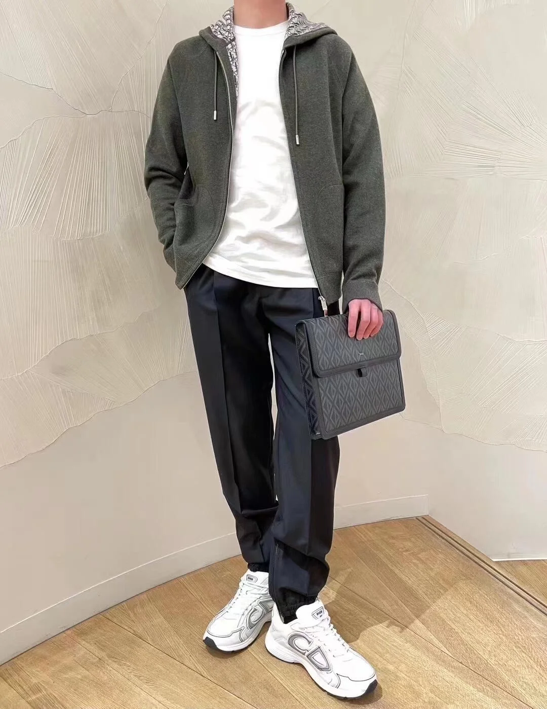 디올 후드 트랙 재킷