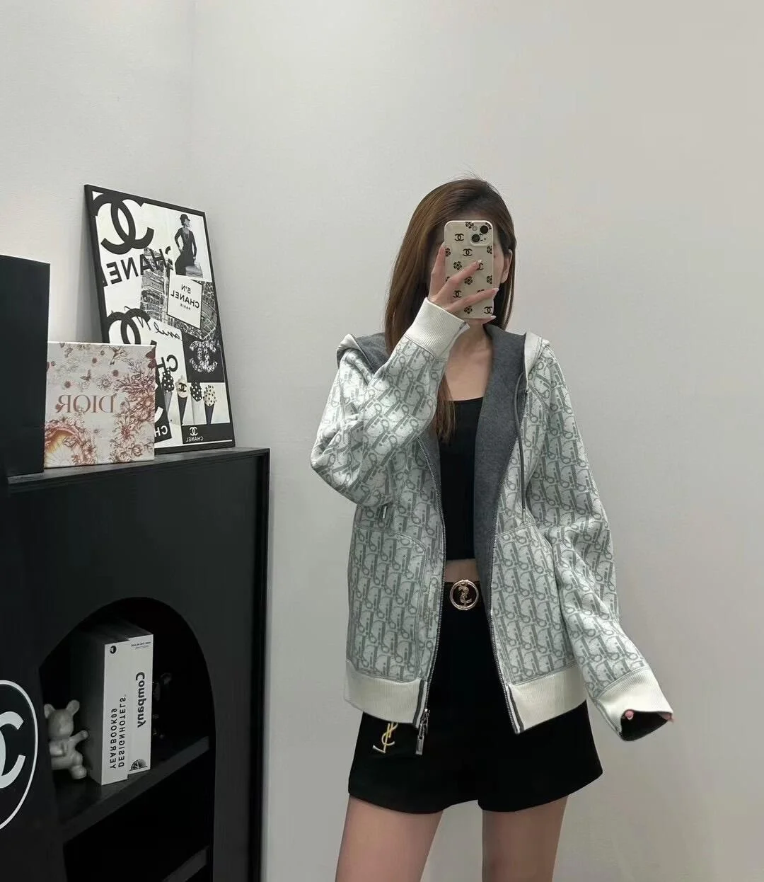 디올 후드 트랙 재킷