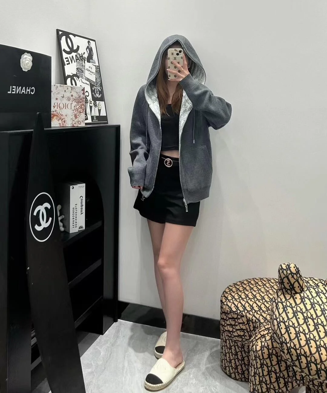 디올 후드 트랙 재킷